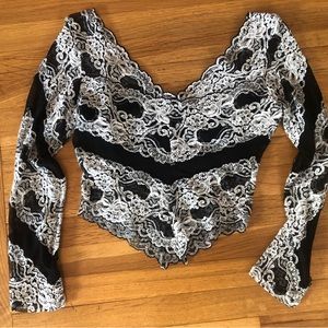 casa fei lace top sz small